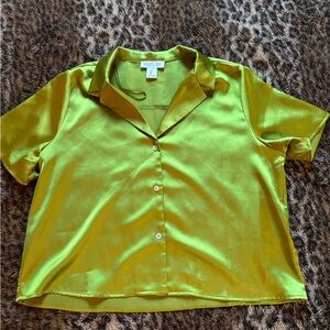 Rachel Zoe Lime Satin Top